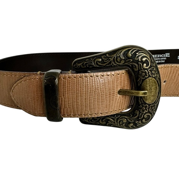 Berge Tan Leather Belt Size Small - Picture 3 of 7